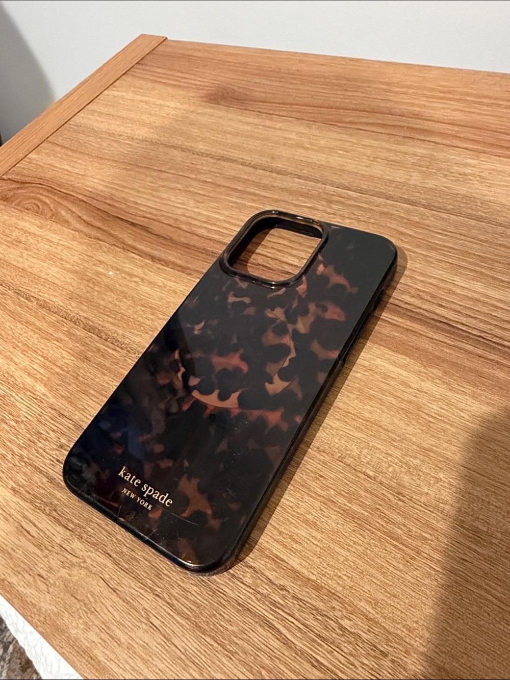 kate spade Black and Brown Tortoiseshell Gloss iPhone 15 ProMax Case